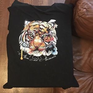 Arm the Animals Large Black Tiger Shirt